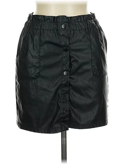 Pre-owned Jolie & Joy Faux Leather Skirt In Black