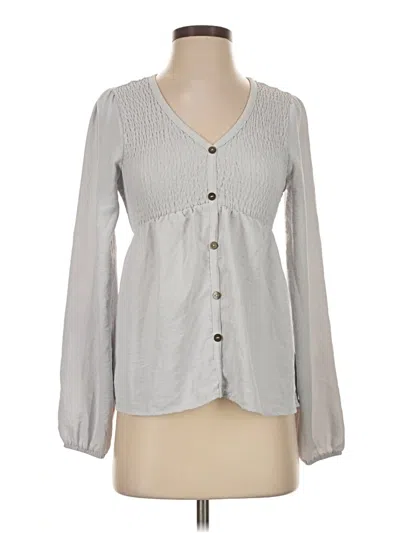 Pre-owned Jolie & Joy Long Sleeve Blouse In Gray