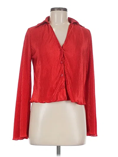 Pre-owned Jolie & Joy Long Sleeve Blouse In Red