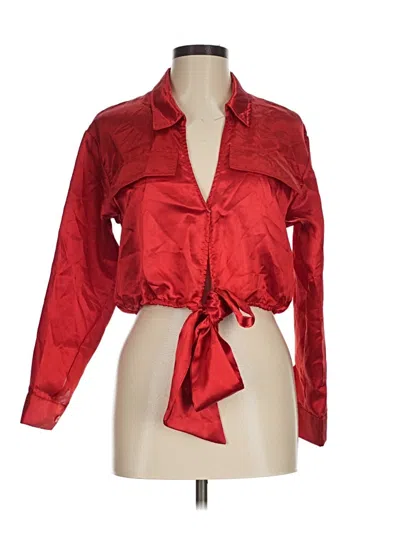 Pre-owned Jolie & Joy Long Sleeve Blouse In Red