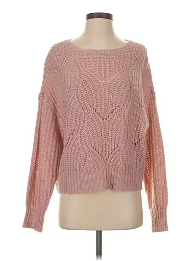 Pre-owned Jolie & Joy Long Sleeve Top Pink Boatneck Tops