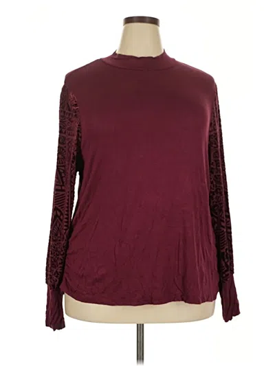 Pre-owned Jolie & Joy Long Sleeve T-shirt In Burgundy