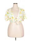 Jolie & Joy Short Sleeve Blouse In Yellow
