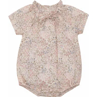 Jolie Capri Babies'  Girl Floral Flutter Sleeve Drawstring Bubble Romper In Multi