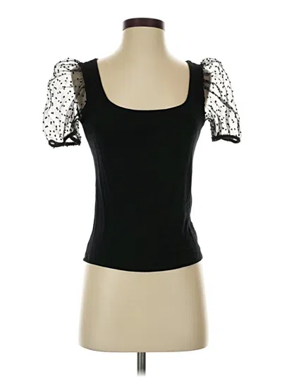 Pre-owned Jolie Short Sleeve Top Black Sweetheart Neckline Tops