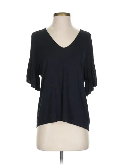 Pre-owned Jolie Short Sleeve Top Black V Neck Tops