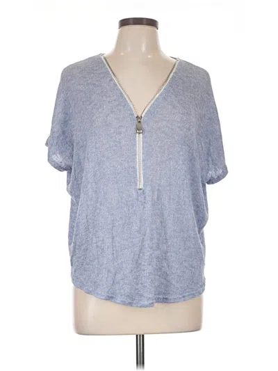 Pre-owned Jolie Short Sleeve Top Blue Keyhole Neckline Tops