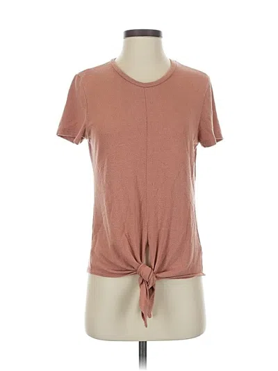 Pre-owned Jolie Short Sleeve Top Brown Crew Neck Tops