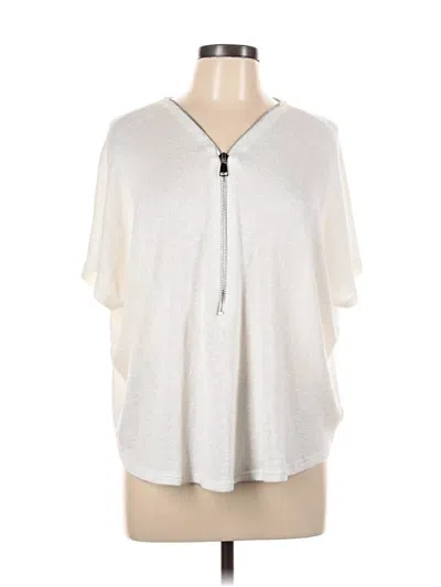 Pre-owned Jolie Short Sleeve Top Silver Keyhole Neckline Tops
