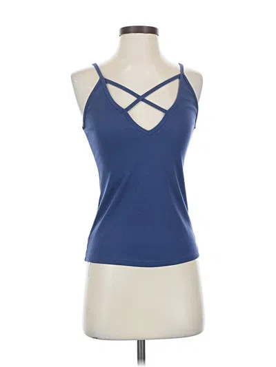 Pre-owned Jolie Tank Top Blue Halter Neckline Tops