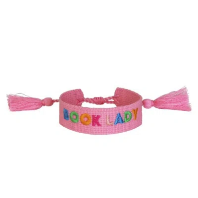 Jollity & Co . Book Club Themed Embroidered Bracelets In Book Lady