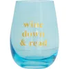 Jollity & Co Book Club Wine Glass In Wine Down & Read