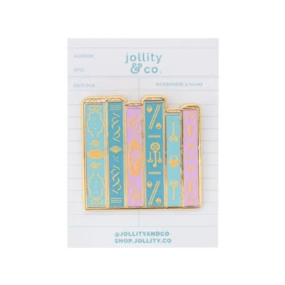 Jollity & Co . Book Themed Enamel Pins In Multi