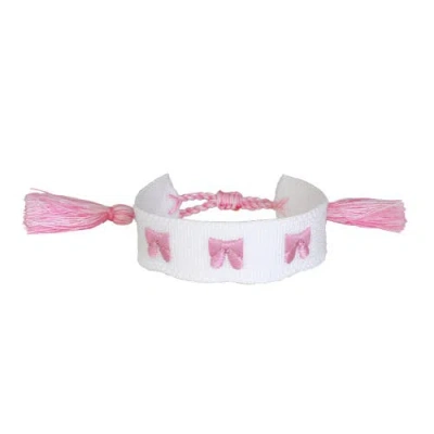 Jollity & Co . Bow Embroidered Bracelets In Gold