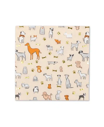 Jollity & Co Bow Wow Puppy Dog Birthday Large Paper Napkins, Set Of 16 In Multi