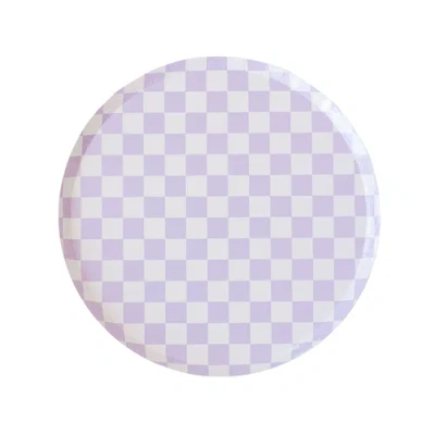 Jollity & Co Checkered Dessert Plates In Purple Posse