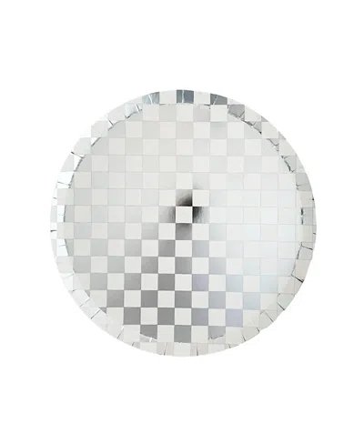 Jollity & Co Checkered Paper Dessert Plates, Set Of 8 In White