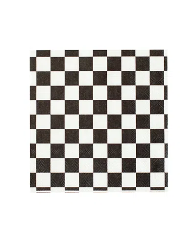 Jollity & Co Checkered Paper Large Napkins, Set Of 16 In Black