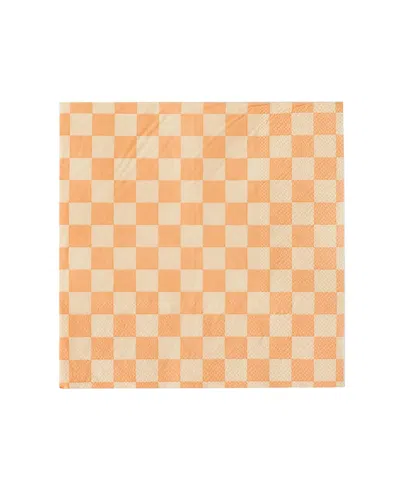 Jollity & Co Checkered Paper Large Napkins, Set Of 16 In Yellow