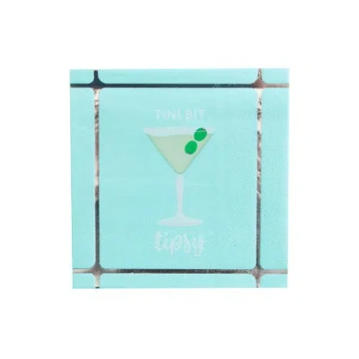 Jollity & Co . Cocktail Themed Cocktail Napkins In Blue