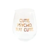 Jollity & Co "cute. Psycho, But Cute" Wine Glass In Assorted Pre-pack