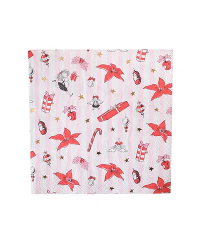 Jollity & Co Eloise At The Plaza Christmas Large Paper Napkins, Set Of 16 In Pink