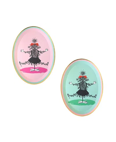 Jollity & Co Eloise At The Plaza Christmas Large Paper Plates, Set Of 8 In Multi