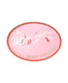 Jollity & Co Eloise At The Plaza Merry Christmas Large Paper Plates, Set Of 8 In Pink