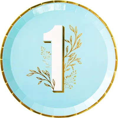 Jollity & Co First Birthday Dinner Plates In Blue