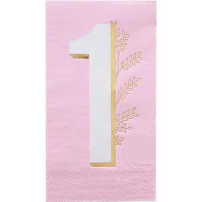 Jollity & Co First Birthday Guest Napkins In Pink