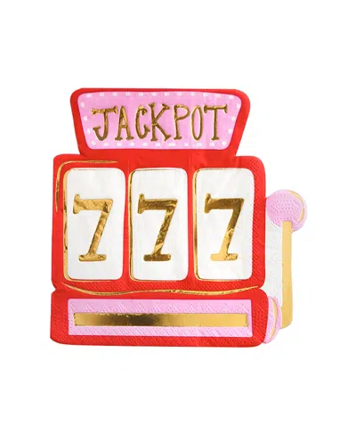 Jollity & Co Game Night Jackpot Large Paper Napkins, Set Of 16 In Red