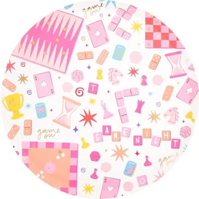 Jollity & Co . Game Night Pattern Dinner Plates In Multi