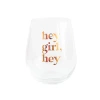 Jollity & Co "hey Girl, Hey" Wine Glass In Assorted Pre-pack