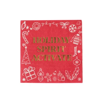 Jollity & Co . "holiday Spirit Activate" Christmas Cocktail Napkins In Multi