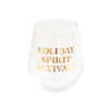 Jollity & Co "holiday Spirit Activate" Wine Glass In Assorted Pre-pack