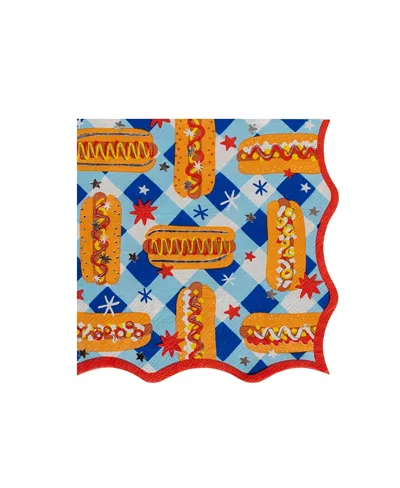 Jollity & Co Hot Dog Large Napkins, Set Of 16 In Multi