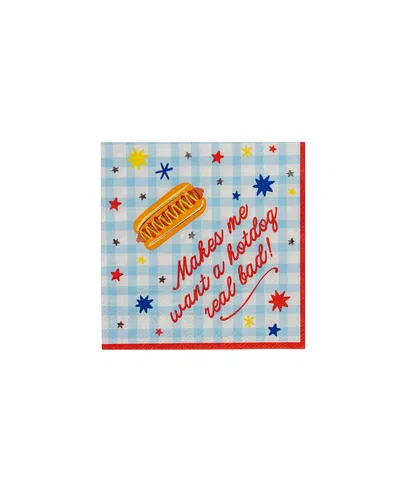 Jollity & Co Hot Dog Paper Cocktail Napkins, Set Of 20 In Multi