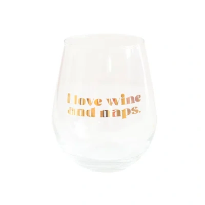 Jollity & Co "i Love Wine And Naps" Wine Glass In Assorted Pre-pack