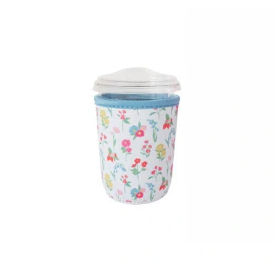 Jollity & Co . In Bloom Floral Print Beverage Sleeves In White