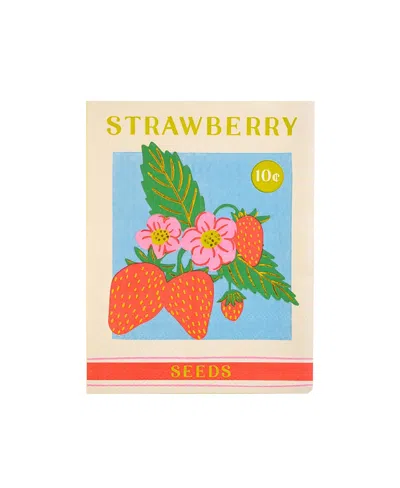 Jollity & Co . In Bloom Strawberry Seed Packet Large Napkins In Red