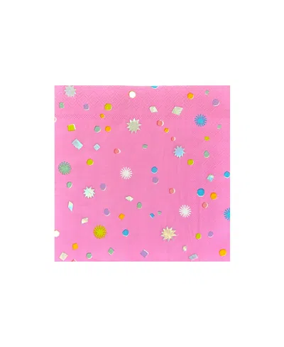 Jollity & Co It's A Birthday Confetti Large Paper Napkins, Set Of 16 In Green