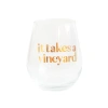 Jollity & Co "it Takes A Vineyard" Wine Glass In Assorted Pre-pack