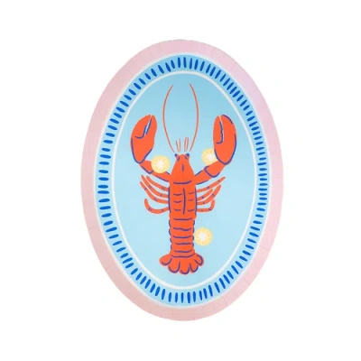 Jollity & Co . Le Dinner Lobster Platter Plates In Blue