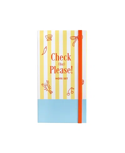 Jollity & Co Le Dinner Mediterranean Themed Sticky Notes, Set Of 5 In Yellow