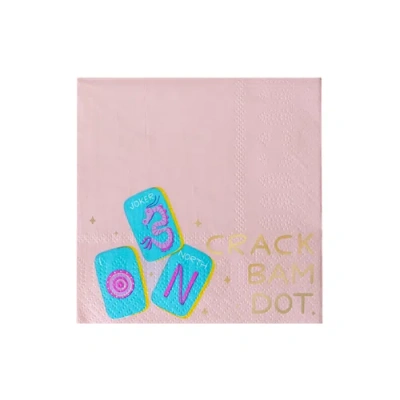 Jollity & Co . Mahjong Crack Bam Dot Cocktail Napkins In Pink