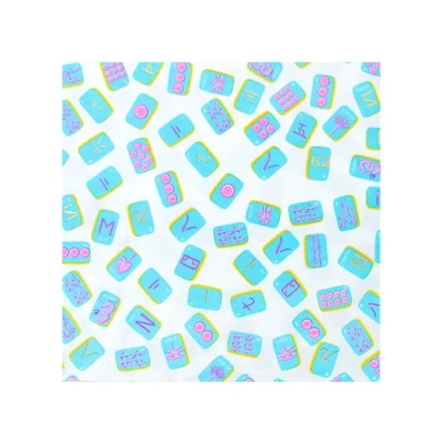 Jollity & Co . Mahjong Large Napkins In Blue