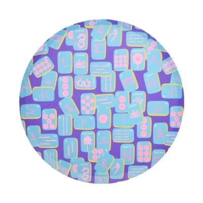 Jollity & Co . Mahjong Print Dinner Plates In Blue