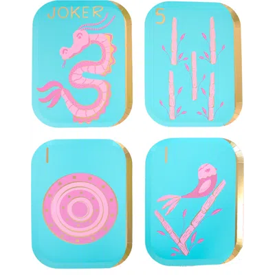 Jollity & Co . Mahjong Tile Dinner Plates In Multi