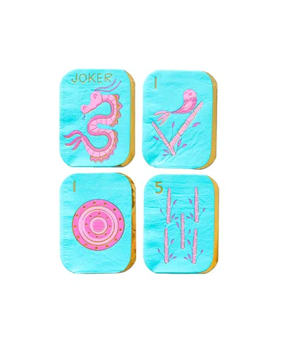 Jollity & Co Mahjong Tile Paper Guest Napkins, Set Of 16 In Multi