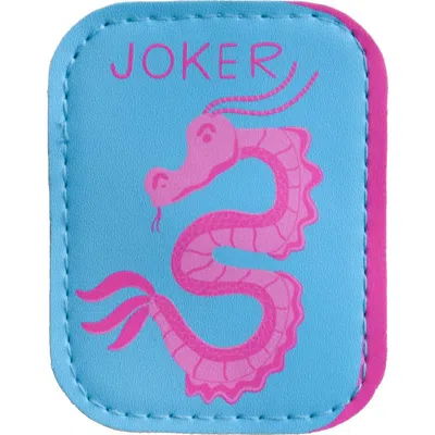 Jollity & Co . Mahjong Vegan Leather Hair Clips In Blue